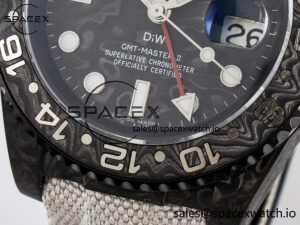 GMT Carbon DIWF Best Edition Black Carbon Dial SS Markers on White Nylon Strap SA3285 CHS V2 - Image 12