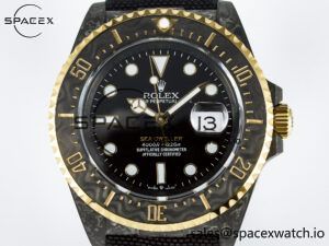 Sea Dweller 43mm Carbon DIWF Best Edition Black Dial YG Bezel on Black Nylon Strap A2824 - Image 2