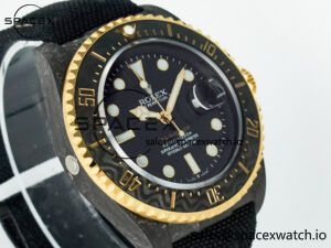 Sea Dweller 43mm Carbon DIWF Best Edition Black Dial YG Bezel on Black Nylon Strap A2824 - Image 3
