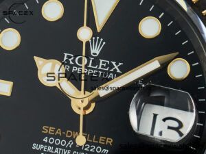 Sea Dweller 43mm Carbon DIWF Best Edition Black Dial YG Bezel on Black Nylon Strap A2824 - Image 9