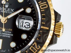 Sea Dweller 43mm Carbon DIWF Best Edition Black Dial YG Bezel on Black Nylon Strap A2824 - Image 10
