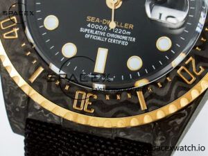 Sea Dweller 43mm Carbon DIWF Best Edition Black Dial YG Bezel on Black Nylon Strap A2824 - Image 12