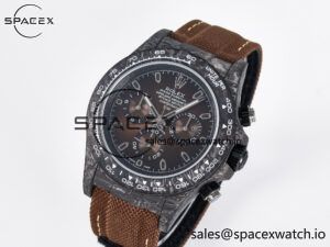 Daytona DIW Carbon/SS Case and Bezel DIWF Edition Brown Dial on Brown Nylon Strap A7750 - Image 4