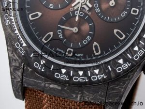 Daytona DIW Carbon/SS Case and Bezel DIWF Edition Brown Dial on Brown Nylon Strap A7750 - Image 11