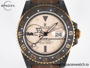 GMT Carbon DIWF Best Edition Yellow Roman Dial on Brown Nylon Strap SA3285 CHS V2 - Image 2