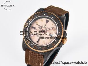 GMT Carbon DIWF Best Edition Yellow Roman Dial on Brown Nylon Strap SA3285 CHS V2 - Image 4