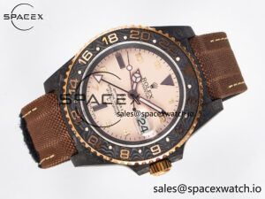 GMT Carbon DIWF Best Edition Yellow Roman Dial on Brown Nylon Strap SA3285 CHS V2 - Image 7