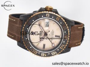 GMT Carbon DIWF Best Edition Yellow Roman Dial on Brown Nylon Strap SA3285 CHS V2 - Image 8