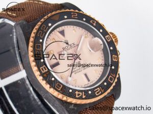 GMT Carbon DIWF Best Edition Yellow Roman Dial on Brown Nylon Strap SA3285 CHS V2 - Image 3
