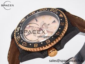GMT Carbon DIWF Best Edition Yellow Roman Dial on Brown Nylon Strap SA3285 CHS V2 - Image 5