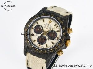 Daytona DIW Carbon Case DIWF Edition Cream/Brown Dial on White Nylon Strap A7750 - Image 4