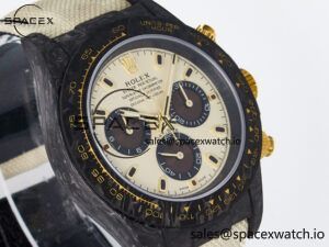 Daytona DIW Carbon Case DIWF Edition Cream/Brown Dial on White Nylon Strap A7750 - Image 3