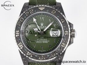 GMT Carbon DIWF Best Edition Green Arabic Dial on Green Nylon Strap SA3186 CHS - Image 2