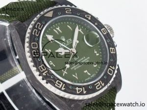 GMT Carbon DIWF Best Edition Green Arabic Dial on Green Nylon Strap SA3186 CHS - Image 3