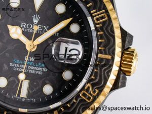 Sea Dweller 43mm Carbon DIWF Best Edition Black Dial YG Bezel on Blue Nylon Strap A2824 - Image 10