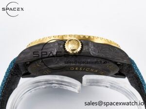 Sea Dweller 43mm Carbon DIWF Best Edition Black Dial YG Bezel on Blue Nylon Strap A2824 - Image 14