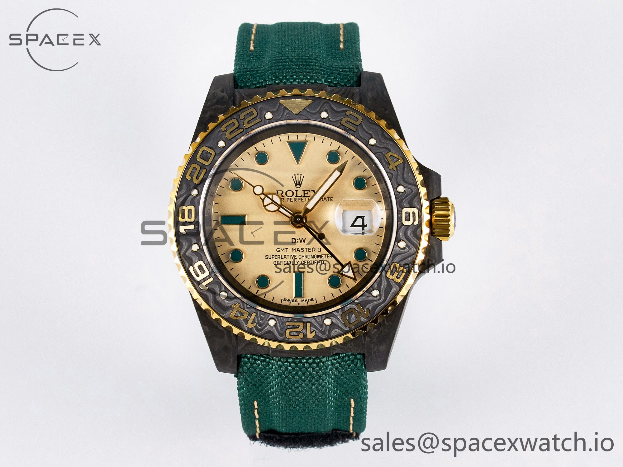 IMG_4025 拷贝 GMT Carbon DIWF Best Edition Yellow Dial on Green Nylon Strap SA3285 CHS V2 - Image 1