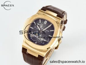 Nautilus 5712 RG PPF 1:1 Best Edition Brown Dial on Brown Leather Strap A240 Super Clone V2 - Image 4