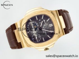 Nautilus 5712 RG PPF 1:1 Best Edition Brown Dial on Brown Leather Strap A240 Super Clone V2 - Image 7