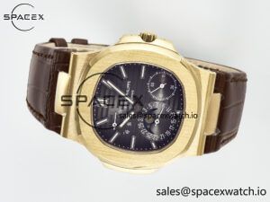 Nautilus 5712 RG PPF 1:1 Best Edition Brown Dial on Brown Leather Strap A240 Super Clone V2 - Image 8