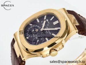 Nautilus 5712 RG PPF 1:1 Best Edition Brown Dial on Brown Leather Strap A240 Super Clone V2 - Image 5
