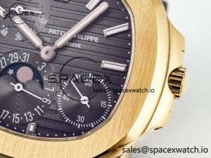 Nautilus 5712 RG PPF 1:1 Best Edition Brown Dial on Brown Leather Strap A240 Super Clone V2 - Image 11