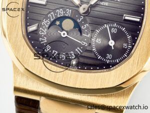 Nautilus 5712 RG PPF 1:1 Best Edition Brown Dial on Brown Leather Strap A240 Super Clone V2 - Image 12