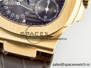 Nautilus 5712 RG PPF 1:1 Best Edition Brown Dial on Brown Leather Strap A240 Super Clone V2 - Image 13