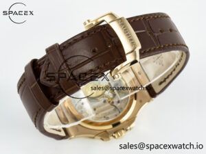 Nautilus 5712 RG PPF 1:1 Best Edition Brown Dial on Brown Leather Strap A240 Super Clone V2 - Image 16