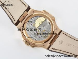 Nautilus 5712 RG PPF 1:1 Best Edition Brown Dial on Brown Leather Strap A240 Super Clone V2 - Image 18