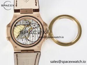 Nautilus 5712 RG PPF 1:1 Best Edition Brown Dial on Brown Leather Strap A240 Super Clone V2 - Image 17