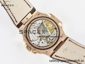 Nautilus 5712 RG PPF 1:1 Best Edition Brown Dial on Brown Leather Strap A240 Super Clone V2 - Image 19