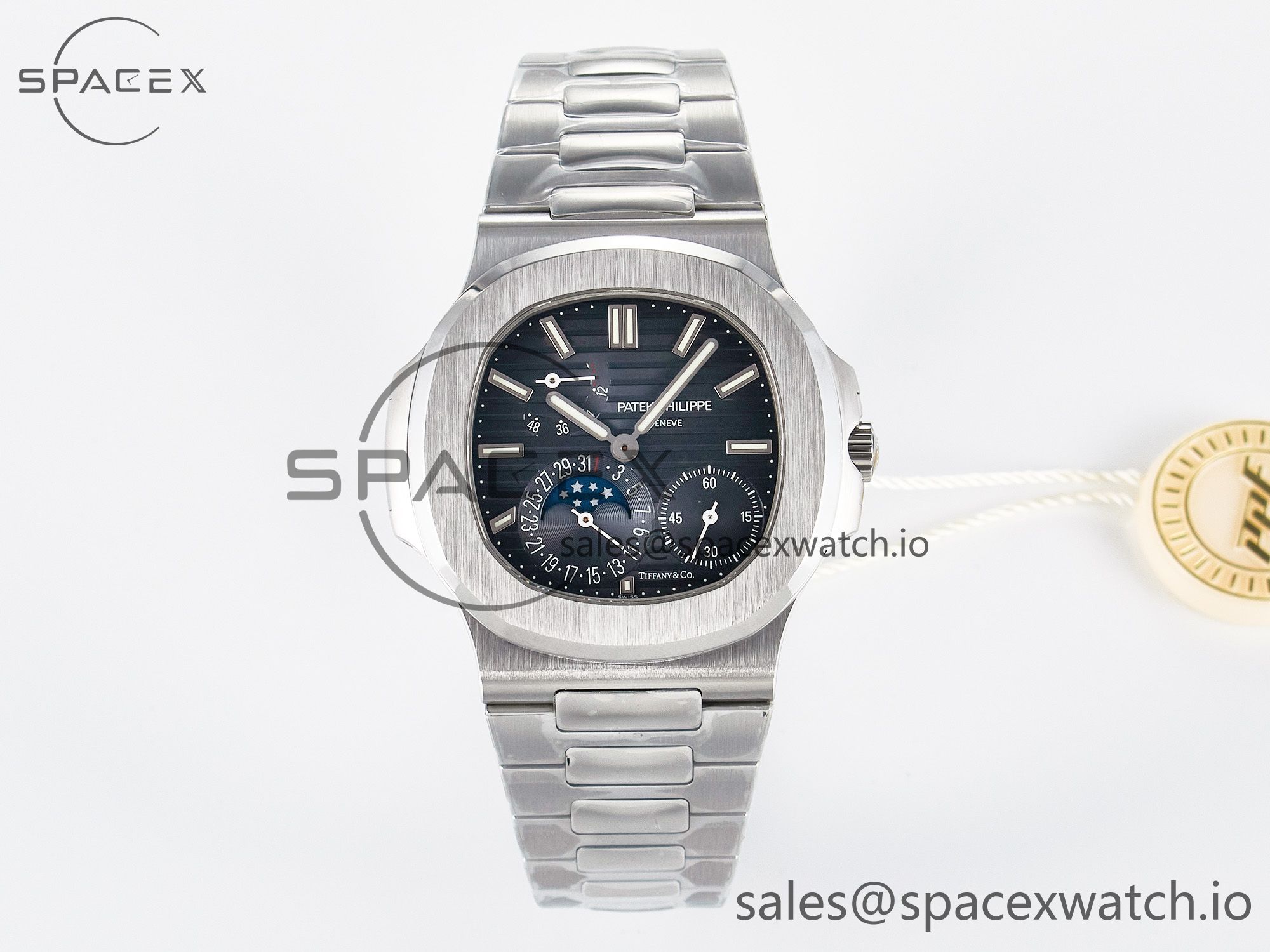 IMG_4665 拷贝 Nautilus 5712 Tiffany PPF 1:1 Best Edition Blue Dial on SS Bracelet A240 Super Clone V2 - Image 1