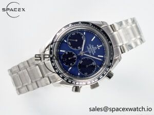 Speedmaster Racing Master SS HKF Best Edition Blue/Black Dial on SS Bracelet A7750 - Image 7