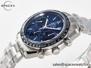 Speedmaster Racing Master SS HKF Best Edition Blue/Black Dial on SS Bracelet A7750 - Image 5