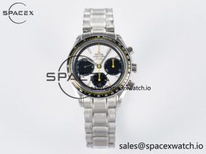 Speedmaster Racing Master SS HKF Best Edition White/Black Dial on SS Bracelet A7750