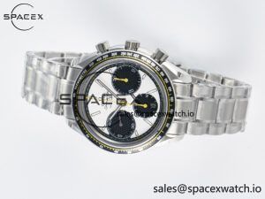 Speedmaster Racing Master SS HKF Best Edition White/Black Dial on SS Bracelet A7750 - Image 8