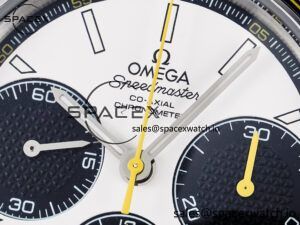 Speedmaster Racing Master SS HKF Best Edition White/Black Dial on SS Bracelet A7750 - Image 9