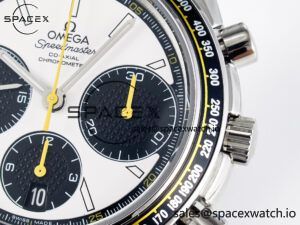 Speedmaster Racing Master SS HKF Best Edition White/Black Dial on SS Bracelet A7750 - Image 10