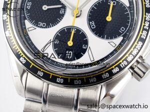Speedmaster Racing Master SS HKF Best Edition White/Black Dial on SS Bracelet A7750 - Image 12
