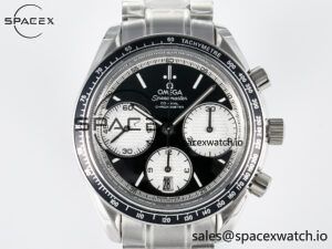 Speedmaster Racing Master SS HKF Best Edition Black/White Dial on SS Bracelet A7750 - Image 2