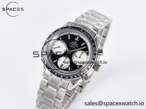Speedmaster Racing Master SS HKF Best Edition Black/White Dial on SS Bracelet A7750 - Image 4