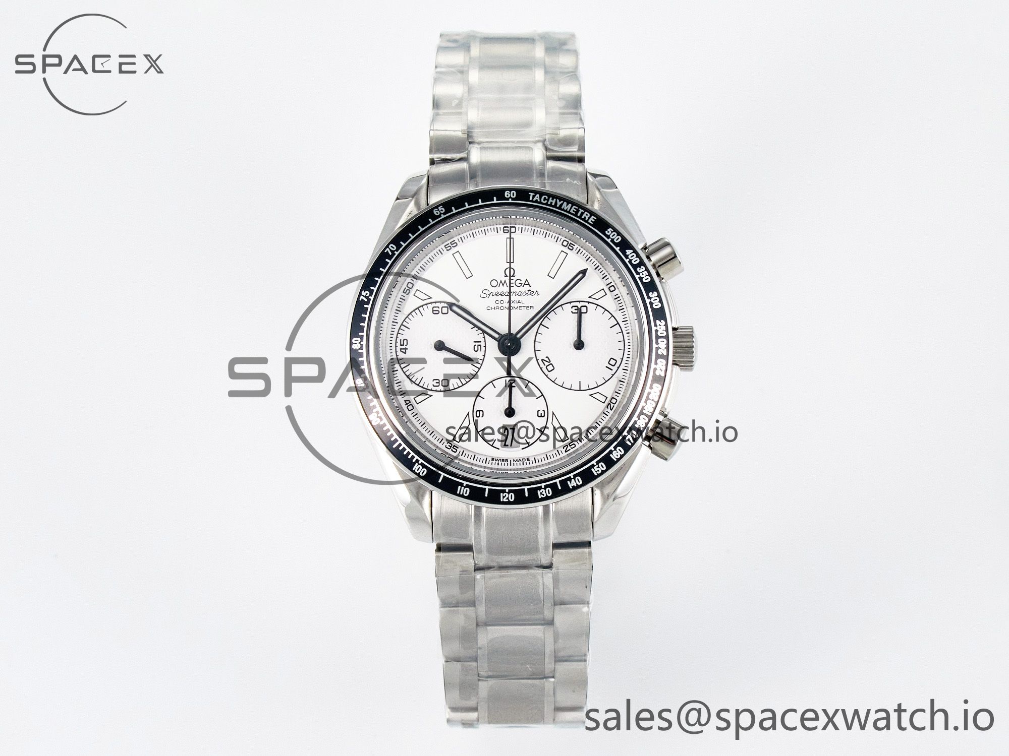 IMG_4783 拷贝 Speedmaster Racing Master SS HKF Best Edition White Dial on SS Bracelet A7750 - Image 1