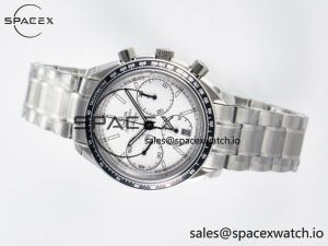 Speedmaster Racing Master SS HKF Best Edition White Dial on SS Bracelet A7750 - Image 8
