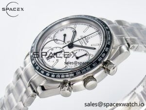 Speedmaster Racing Master SS HKF Best Edition White Dial on SS Bracelet A7750 - Image 5