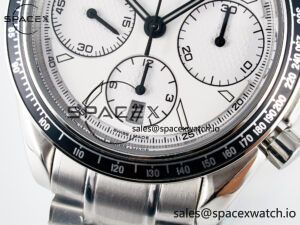 Speedmaster Racing Master SS HKF Best Edition White Dial on SS Bracelet A7750 - Image 12