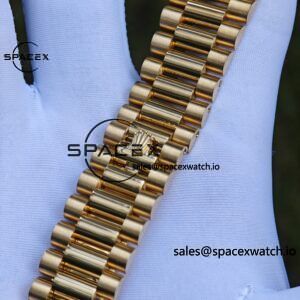 40mm Rolex Day Date m 228238 CNC Craft Customized 18K Gold Case Strap, Customized Black Dial Pointer Calendar Week - Image 80