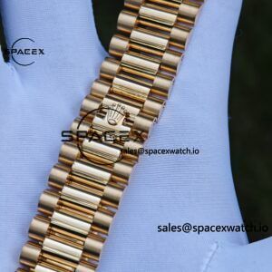 40mm Rolex Day Date m 228238 CNC Craft Customized 18K Gold Case Strap, Customized Black Dial Pointer Calendar Week - Image 81