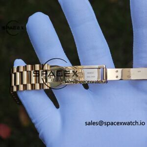 40mm Rolex Day Date m 228238 CNC Craft Customized 18K Gold Case Strap, Customized Black Dial Pointer Calendar Week - Image 112