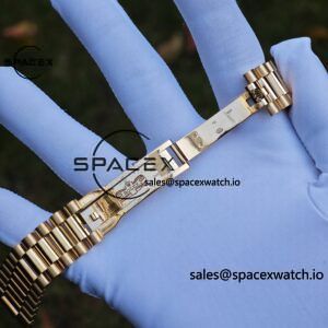 40mm Rolex Day Date m 228238 CNC Craft Customized 18K Gold Case Strap, Customized Black Dial Pointer Calendar Week - Image 111